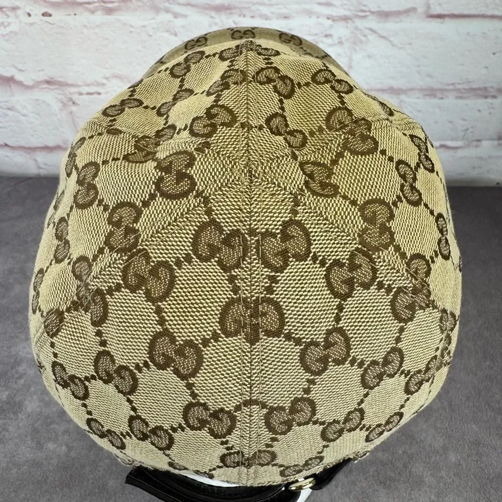 Gucci Classic Web GG Khaki Monogram Cap Hat Small - Picture 4 of 12